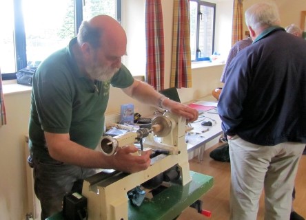 Fred demonstrating his pen making